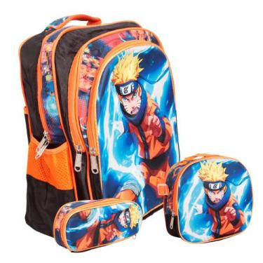 Imagem de Kit Mochila Infantil Masculina Lancheira Térmica Estojo 3D - Plike