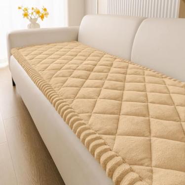 Imagem de Smiry Capa de sofá para animais de estimação, lavável, felpuda e antiderrapante, para 3 almofadas, capas de sofá macias que protegem contra animais de estimação (camelo, 70 x 180 cm)