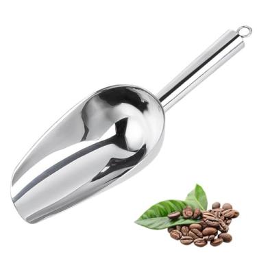 Imagem de Colher de gelo de metal de 170 g, colher de gelo de cozinha para máquina de gelo, pequenas colheres de comida, bar, festa, casamento, aço inoxidável, prata