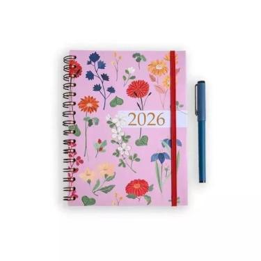 Imagem de Agenda planner 2026 ana luiza semanal média espiral rosa - Teca