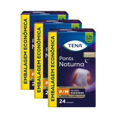Imagem de Fralda Geriatrica Tena Pants Noturna P/M com 72 unid - 3 Pacotes com 2
