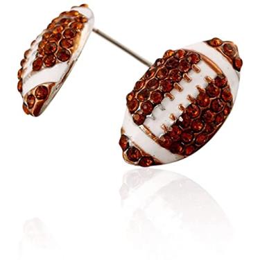 Imagem de Brincos de Pino com Strass Joias Tema Jogos Jogadores Basquete e Futebol Americano Formandos Membros da Equipe Mãe Pai - Ideias Liga Estilo Casual Moda