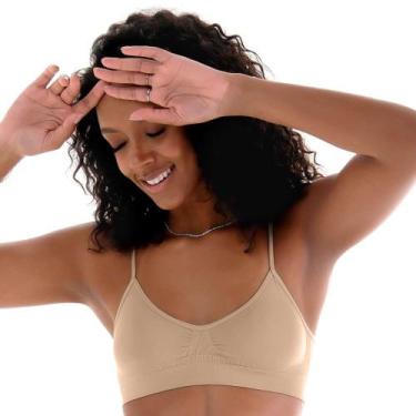 Imagem de Sutiã Top Comfort sem Costura com Alças Reguláveis Bege Zee Rucci, M