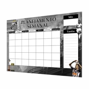 Imagem de Quadro Planner Organizador Semanal Mensal Santos FC 60x40 - DC Express