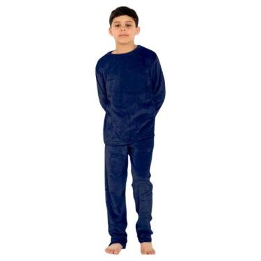 Imagem de Pijama Roupa de Frio Infantil Manga Longa Inverno Soft Fleece Menino A