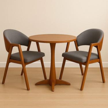 Imagem de Kit 2 Cadeiras Luiza Sala de Jantar com Braco Madeira Macica Movellu Home