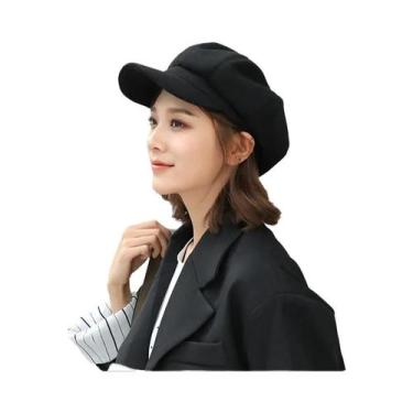 Imagem de Boina De Lã Feminina De Inverno, Boné Octogonal Estilo Newsboy, Chapéu