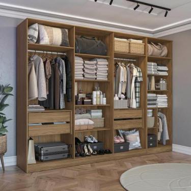 Imagem de Conjunto Closet Kappesberg Adapt Nogueira 2 Peças 308cm