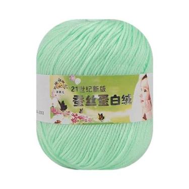 Imagem de Fio De Seda 50g Para Tricô Manual, Crochê, DIY, Meias, Suéter, Coberto