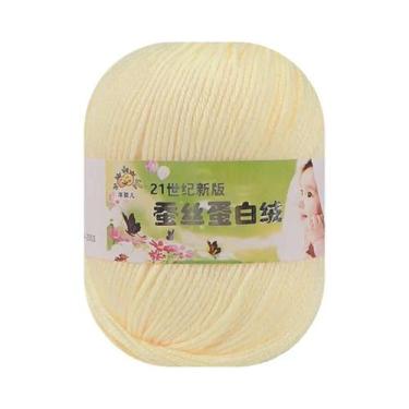 Imagem de Fio De Seda 50g Para Tricô Manual, Crochê, DIY, Meias, Suéter, Coberto