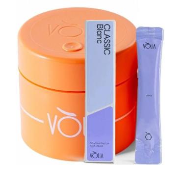 Imagem de Kit Sachê Gel Construtor Unha 14g Blanc + Pote Laranja Volia