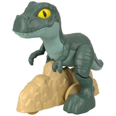 Imagem de Fisher-Price Imaginext Jurassic World Rebirth Tyrannosaurus Rex dinossauro de empurrar 14 cm com rodas e movimento articulado