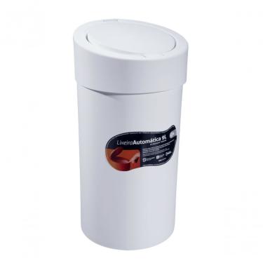Imagem de Lixeira Coza Plástica Click Branca 9 Litros 20 Cm De Diâmetro Por 39,5 Cm Branco
