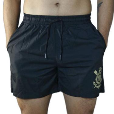 Imagem de Bermuda Corinthians Símbolo Gold - Masculino, GG, Preto