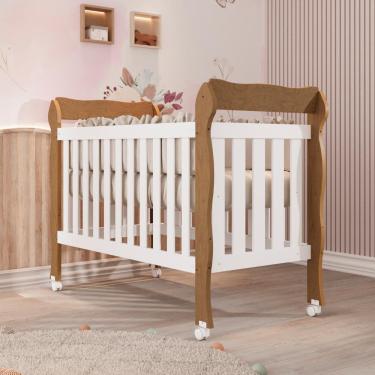 Imagem de Berço Americano Marquesa 3 em 1 Mini Cama Lila 100% MDF Branco Bétula Carolina Baby