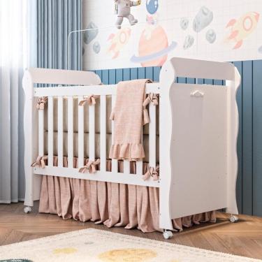 Imagem de Berço Americano Marquesa Mini Cama Provençal Lisa 100% MDF Branco Carolina Baby