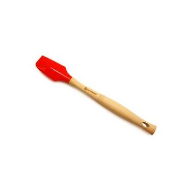 Imagem de ESPÁTULA PEQUENA LE CREUSET VÊNUS PRO COM CABO DE MADEIRA EM SILICONE VERMELHO 93007601060000