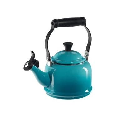 Imagem de CHALEIRA DEMI LE CREUSET 1,1L COM APITO EM AÇO ESMALTADO AZUL CARIBE 40103021700000