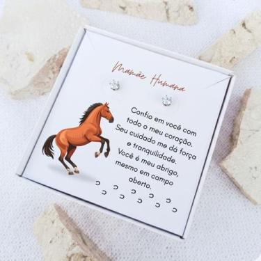 Imagem de Brinco ponto de luz de aço + Caixa presente Mãe Cavalo - Tws Acessório