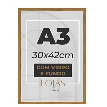 Imagem de kit 5 Quadro Moldura A3 30x42 Com Vidro Poster Certificado - Marrom - 