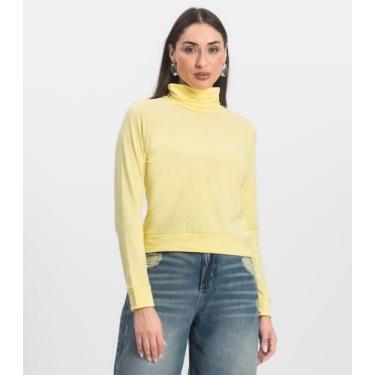Imagem de Moletom Gola Alta Infinita Cor Feminino Amarelo, G, Amarelo