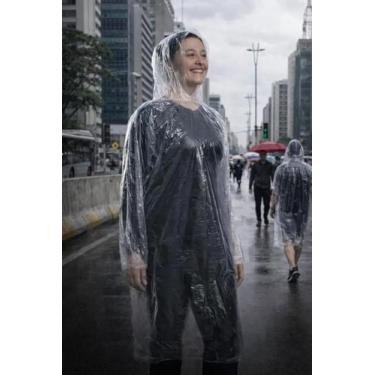 Imagem de Kit 10 Capas De Chuva Descartável Transparente Unissex - PREVEMAX
