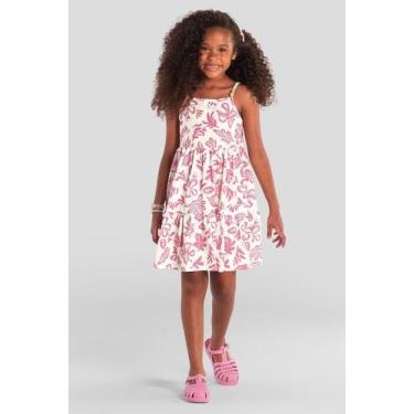 Imagem de Vestido infantil menina florido Brandili, Natural, 10