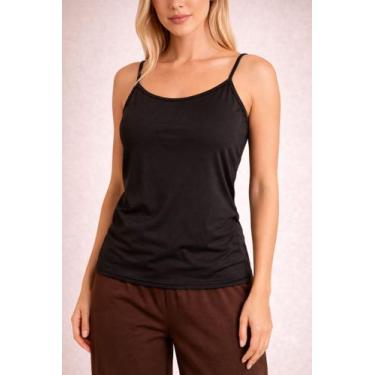 Imagem de Blusinha Feminina Alcinha Básica Conforto em Poliamida Cor:PretoTamanh