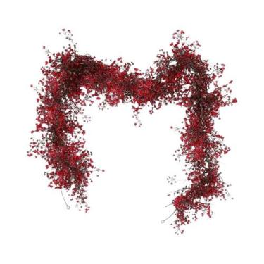 Imagem de Guirlanda De Plantas Artificiais De Samambaias Vermelhas De 180cm Para