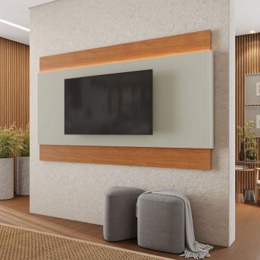 Imagem de Painel para Tv Aros em Mdf 225cm para Tv até 65 Polegadas com Led Naturale/Off White