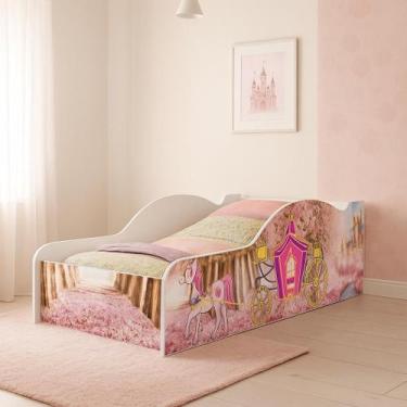Imagem de Cama Carro De Solteiro Em MDF Adesivada De Personagens Com Proteção La