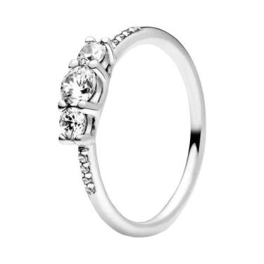 Imagem de Anel Feminino De Prata Esterlina 925 Com Coração E Flor, Tamanhos 6-9,