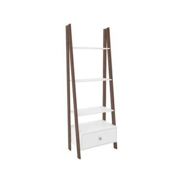 Imagem de Estante de Livros RT3091 c/ 3 Prateleiras Branco/Rustico - Movelbento,