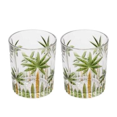 Imagem de Jogo 2 Copos De Whisky água Baixo Cristal Coqueiro Palm Tree Wolff 340