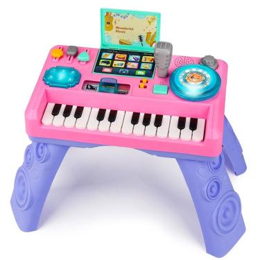 Imagem de Mesa DJ para Bebês Basytodio Brinquedo Piano Musical com Luz