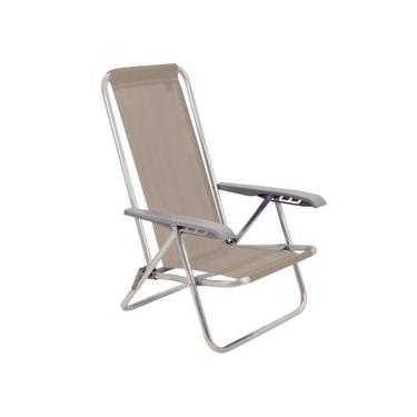 Imagem de Cadeira de Praia Reclinável Tramontina Bali Baixa em Alumínio Camurça