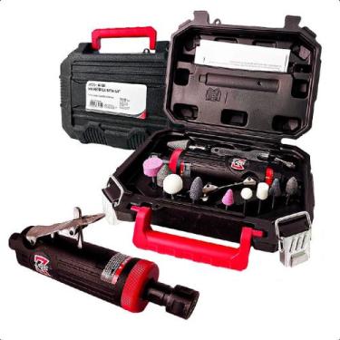 Imagem de Retífica Pneumática Reta 1.4 22.000 RPM com Maleta 15 Acessórios Alta 