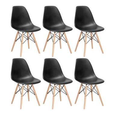 Imagem de Kit 6 Cadeiras Laráz Eames Eiffel DSW - Preto - Laraz