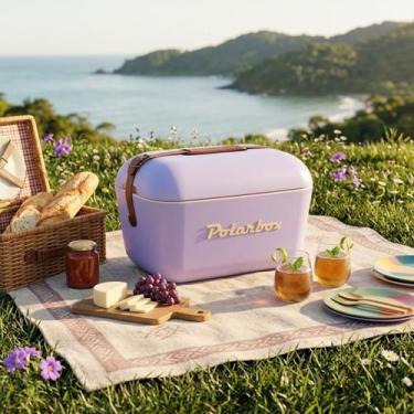 Imagem de Caixa Térmica Retrô Polarbox Cooler Portátil Praia Piscina Camping 12L