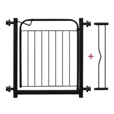 Imagem de Grade de Proteção para Portão OEM para Cães Pequeno e Médio Porte e Crianças em Metal Preto 69 a 84cm 1 Unidade