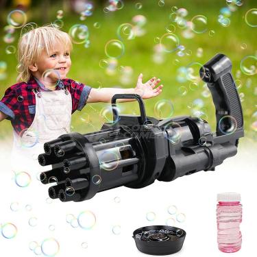 Imagem de Máquina Elétrica Brinquedo Tiktok Lança Bolhas Sabão Mágica Criança Infantil Preto Smar...