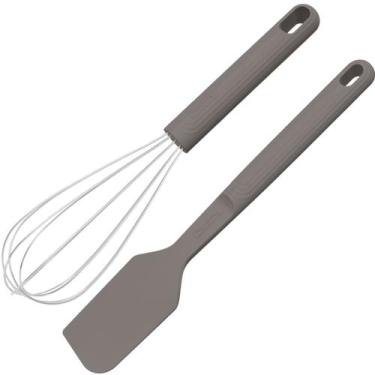 Imagem de Espátula Silicone E Batedor Manual Softa Tramontina Cinza