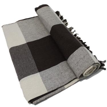 Imagem de Manta para Sofá Luxo Gigante 120x210 Tipo Capa Protetora Decorativa 100% Algodão Marrom Liso com Cru OEM