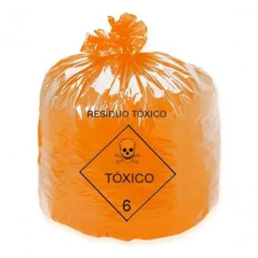 Imagem de Saco de Lixo Hospitalar Infectante Sacos de Lixo Tóxico Laranja 50 Litros 200 Unidades...