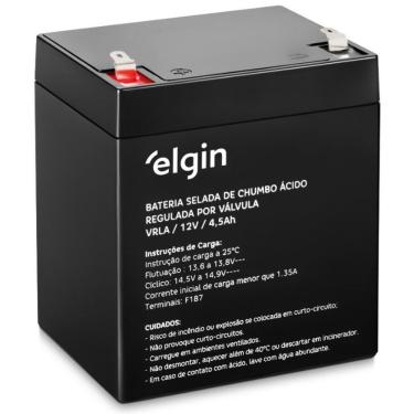 Imagem de Bateria Selada VRLA Elgin de Chumbo Modelo 12V 4,5Ah Terminal F1 para Equipamentos com...