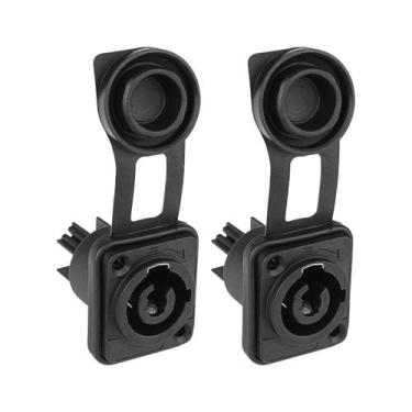 Imagem de Kit 2 Conector Powercon Fêmea Painel Quadrado In 3 Vias Á Prova D'água