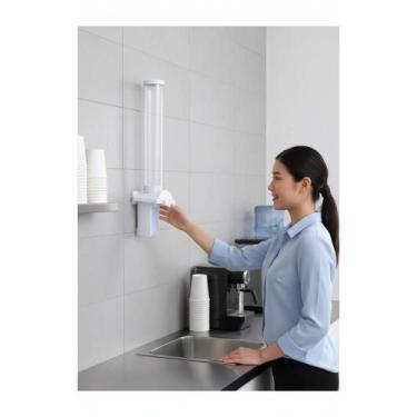 Imagem de 2x Dispenser Porta Copo Automático Parede Branco 100 Copos - Congratul
