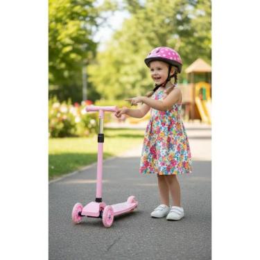 Imagem de 2x Patinete Infantil Cavalinho Rosa: Diversão e Equilíbrio - Congratul