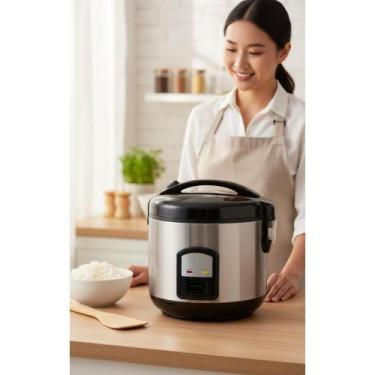 Imagem de 2x Panela Elétrica Arroz 10 Xícaras 700W Aço Inox Cozinhe Fá - Congrat