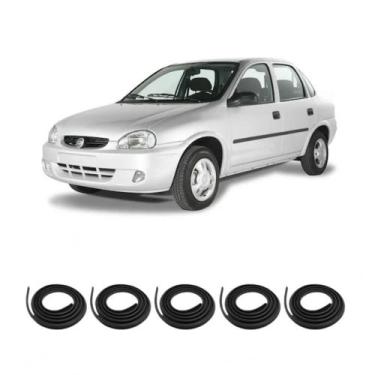 Imagem de Kit Borracha Vedação Das 4 Portas + Borracha Do Porta Malas Corsa GI/G